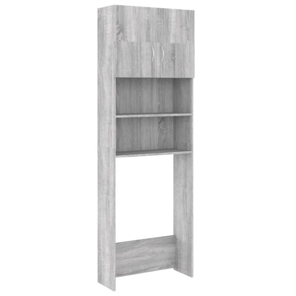 The Living Store vaskemaskineskab 64x25,5x190 cm grå sonoma-eg -  Tilbehør til vaskemaskiner & tørretumblere