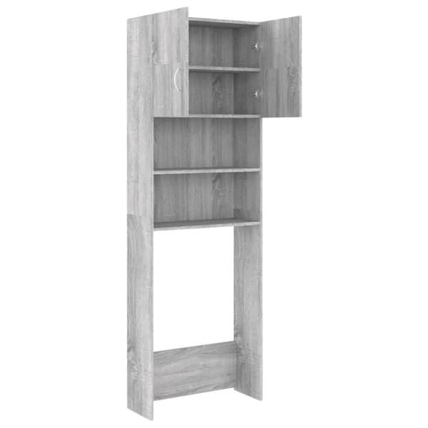 The Living Store vaskemaskineskab 64x25,5x190 cm grå sonoma-eg -  Tilbehør til vaskemaskiner & tørretumblere