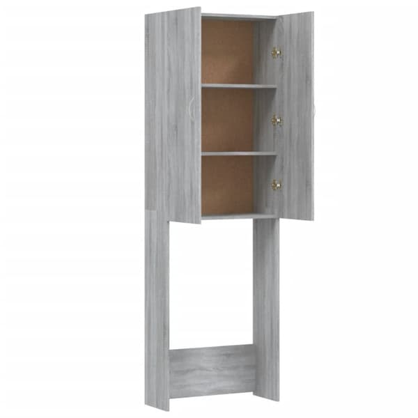 The Living Store vaskemaskineskab 64x25,5x190 cm grå sonoma-eg - Tilbehør til vaskemaskiner & tørretumblere