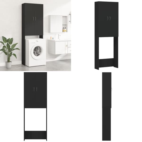 Pesukonekaappi musta 64x25,5x190 cm - Pesukonekaappi - Pesukonekaapit - Home & Living