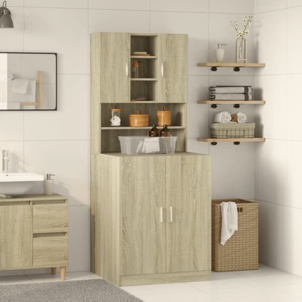vidaXL Vaskemaskinskap sonoma eik 70,5x24x90 cm