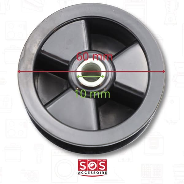 Galet tendeur - Del avdelning - 305035 - Diameter 58 mm - Axel 8 mm - Elektrisk torktumlare