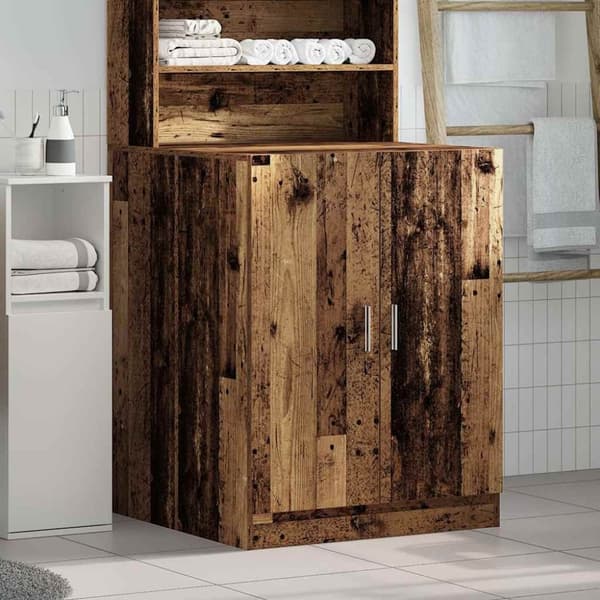 vidaXL Tvättmaskinsskåp åldrat trä 70,5x71,5x91,5 cm