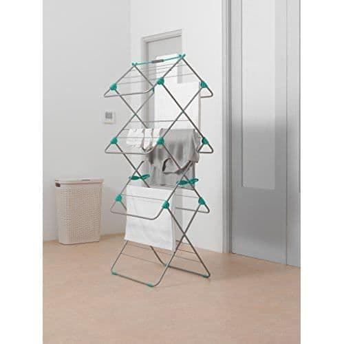 Addis Easi 3 våningar Inomhustorkställ 15 m – Metallturkos (Silver-Aqua)
