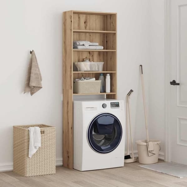 vidaXL Tvättmaskinsskåp artisan ek 64x24x190 cm
