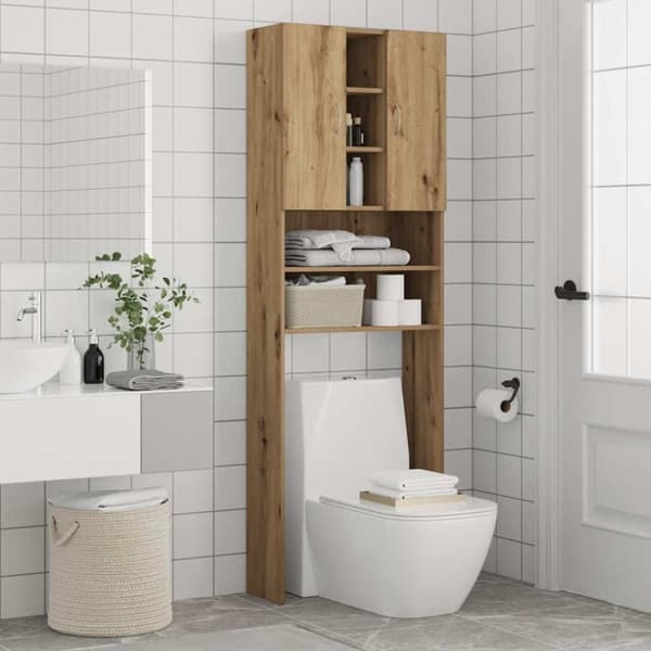 vidaXL Vaskemaskinskap artisan eik 64x25,5x190 cm