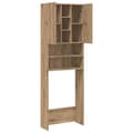 Miniatyrbilde 8 av 11: vidaXL Vaskemaskinskap artisan eik 64x25,5x190 cm