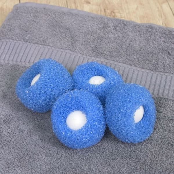 Ekologiska Tvättbollar - WASHBALL - Förpackning med 4 - Minskar Tvättmedel - Tar bort Ludd - Hållbar