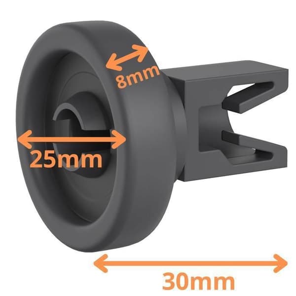 Diskmaskinshjul - Universella - Paket med 8 - Kompatibla AEG Candy Electrolux Faure Ikea - 25mm