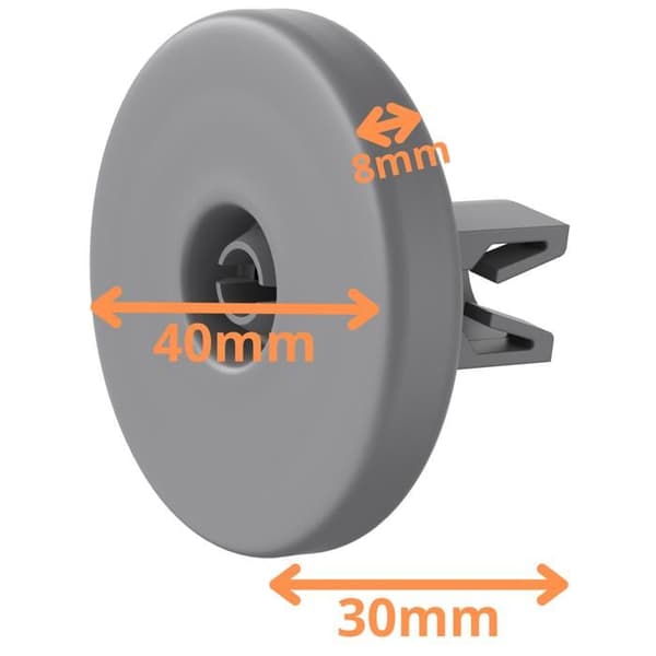 Diskmaskiner - Universella - 8-pack - Kompatibla med AEG, Candy, Electrolux - 40mm - Nedersta korgen