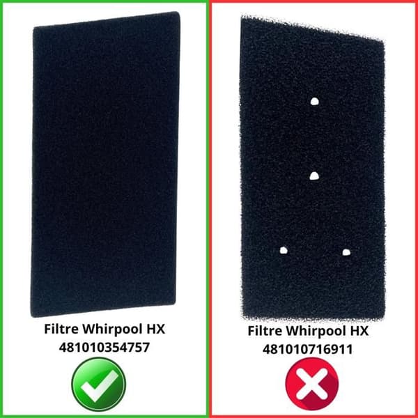 Filtre - Whirlpool - 481010354757 - Pack med 2 - Kompatibel med Torktumlare - Svart