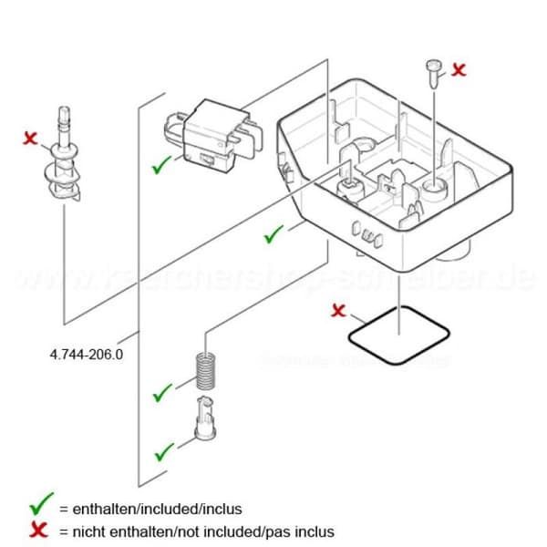 Avbrytaren Komplet - KARCHER - K7.8X Eu - Svart - Ångtvätt - Originaldel