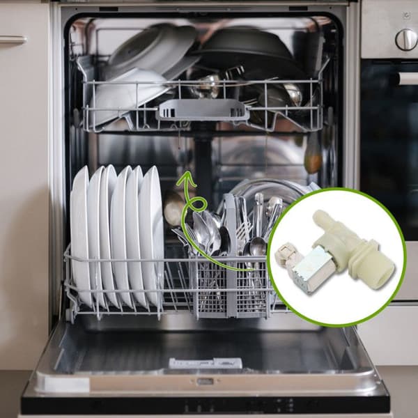 1-vägs magnetventil för diskmaskin - DELPLATSEN - Hotpoint, Indesit, Whirlpool - Grön