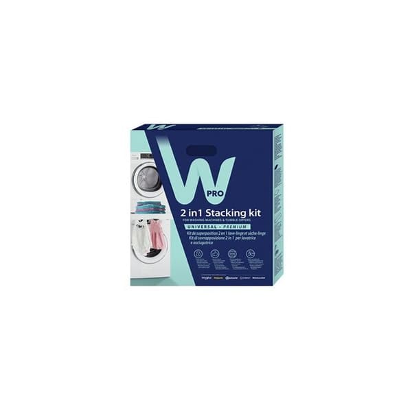 WPRO 2-i-1 Universal tvättmaskin/torktumlare Stacking Kit med booster torktumlare