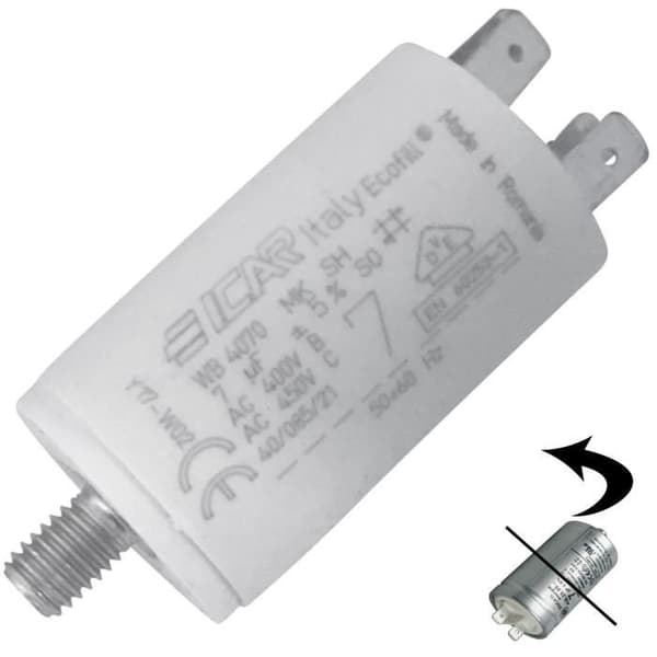 7MF kondensator - Torktumlare - CANDY, HOOVER, ELECTROLUX, AEG, ARISTON HOTPOINT, IBERNA, ZEROWATT, OSTEIN, ROSIERES, ASKO (16593)