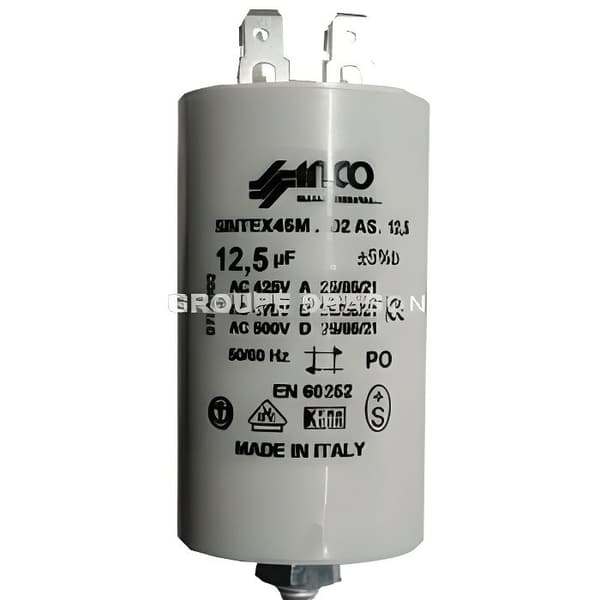 Torktumlare kondensator - BRANDT - LVK181B - 12.5UF-400-450V - Central mutterfäste