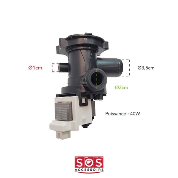 Pumpdränering - SOS Accessoire - C00145315 - 220-240V/50HZ - Tvättmaskin ARISTON HOTPOINT - Enkel utbyte