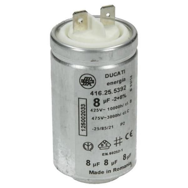 Kondensator 8MF 450V (280345-59199) - Torktumlare - FAURE, ARTHUR MARTIN ELECTROLUX, ELECTROLUX, AEG, ZANUSSI, PROLINE (16737)