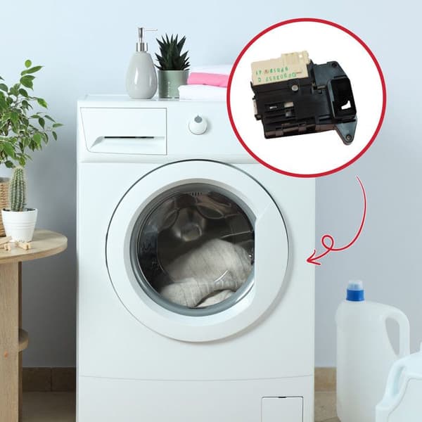 Dörrens säkerhetslås - SOS ACCESSOIRE - EBF61315801 - Kompatibel med LG tvättmaskin - Svart