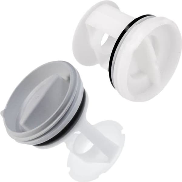Paket med 2 avloppsfilterpluggar - Tvättmaskin - WHIRLPOOL, BAUKNECHT, LADEN - Vit - Filter