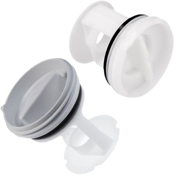 Paket med 2 avloppsfilterpluggar - Tvättmaskin - WHIRLPOOL, BAUKNECHT, LADEN - Vit - Filter