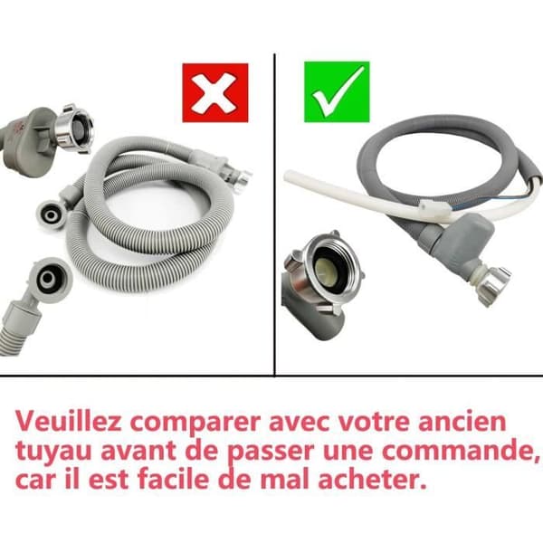 Säkerhetsinloppsslang - Niuzemyko - 2M - Universell - Aquastop - Kompatibel med tvättmaskin/diskmaskin