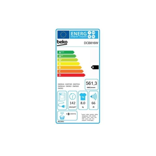 Beko DCB816W AQUAWAVE torktumlare