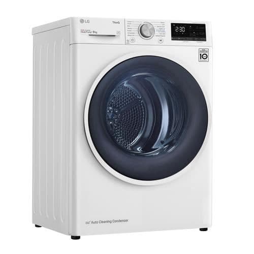 Torktumlare - LG - RH80V9AVHN - Värmepump - 8 kg - Energibesparande A+++ Vit
