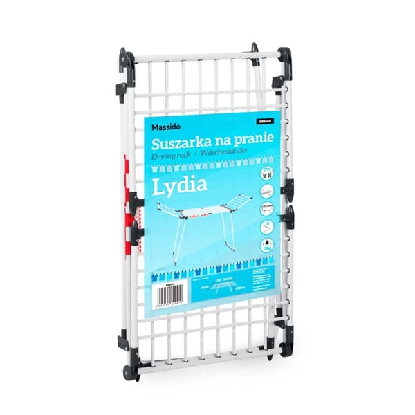 Lydia foldbar stående tørretumbler, 27 m, hvid