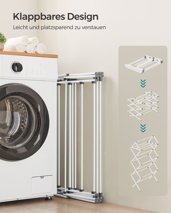 Rootz White Steel PP Vaskestativ - Opvaskemaskine - Tørrestativ - Letvægts - Kompakt design - Nem montering - 37 cm x 75 cm x 135,1 cm