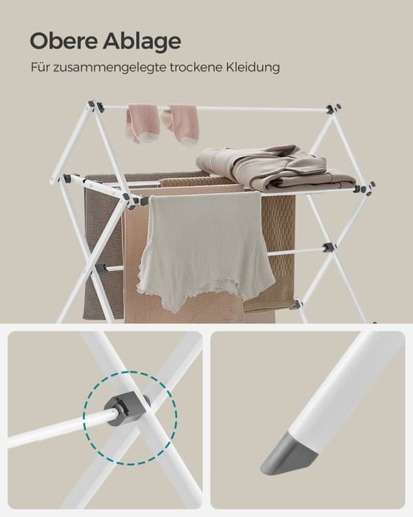 Rootz White Steel PP Vaskestativ - Opvaskemaskine - Tørrestativ - Letvægts - Kompakt design - Nem montering - 37 cm x 75 cm x 135,1 cm