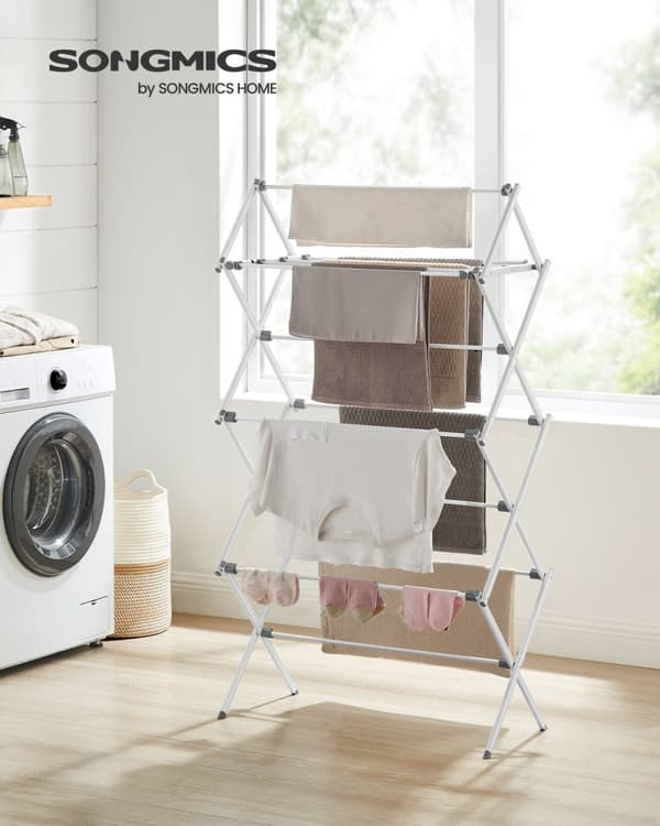 Rootz White Steel PP Vaskestativ - Opvaskemaskine - Tørrestativ - Letvægts - Kompakt design - Nem montering - 37 cm x 75 cm x 135,1 cm