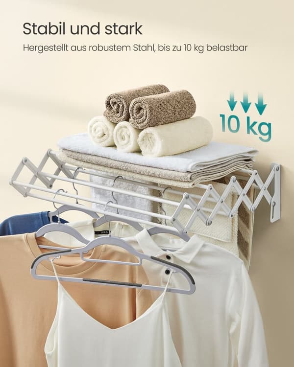 Rootz udtrækkelig og foldbar tørretumbler - Dove Grey - Stålramme - Pladsbesparende design - 40 cm x 42 cm x 12 cm (D x B x H)
