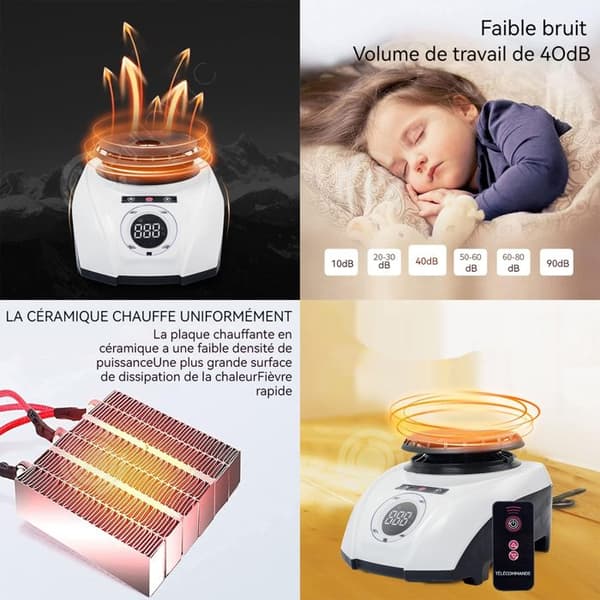 INN Elektrisk torktumlare 900w 22,5x22,5x17cm PTC 5 nivåer Timer och vattentät funktion Praktisk torktumlare med fjärrkontroll