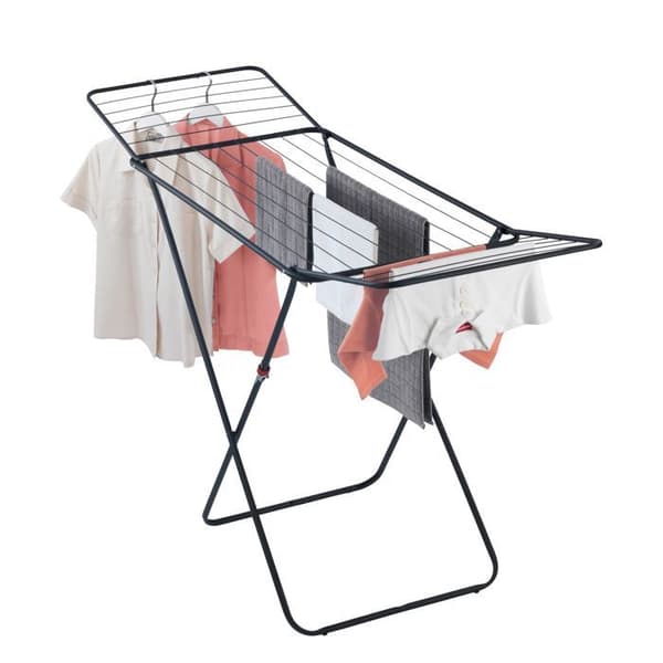 Wenko - Design Champion Fällbar Torkställning med Armar - 18 m Torkutrymme - Svart