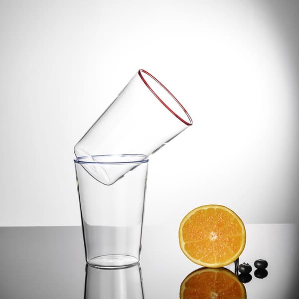 6 stycken handgjorda glas rödkant 380 ml Alf