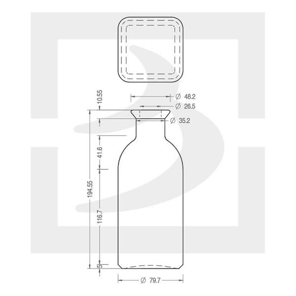 Glasflaske La Mediterránea Medi Bundprop 725 ml