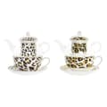 Miniatyrbild 1 av 4: Tekanna DKD Home Decor Leopard Glas Porslin Brun Transparent Vit (2 antal)