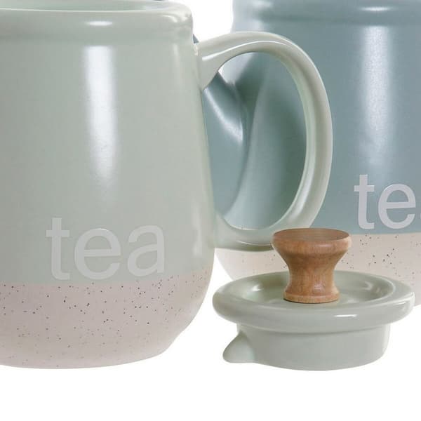 Tekande DKD Home Decor 8424001793235 Blå Grøn Stentøj 1 L 22,5 x 12 x 16,5 cm (2 enheder)