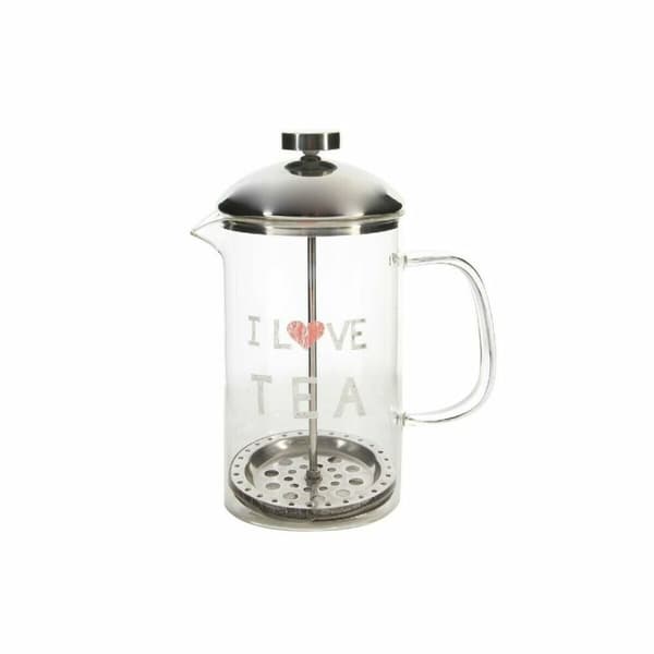 Tekande DKD Home Decor Gennemsigtig Rustfrit stål Sølv Borosilikatglas (18 x 9.5 x 20.5 cm) (1 L)