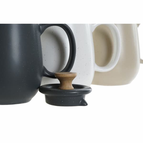 Tekande DKD Home Decor Hvid Beige Natur Mørkegrå Gummitræ Plastik Stentøj 1 L 23 x 12 x 16,5 cm (3 enheder)