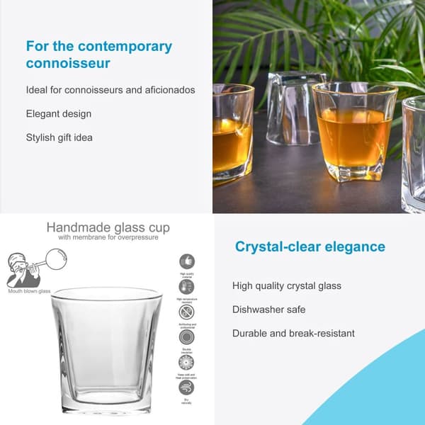 Whiskyglas Set Old Fashioned Whiskey Kristallglas Whiskey Kristallglas Blyfritt perfekt för Scotch, Bourbon, Whisky