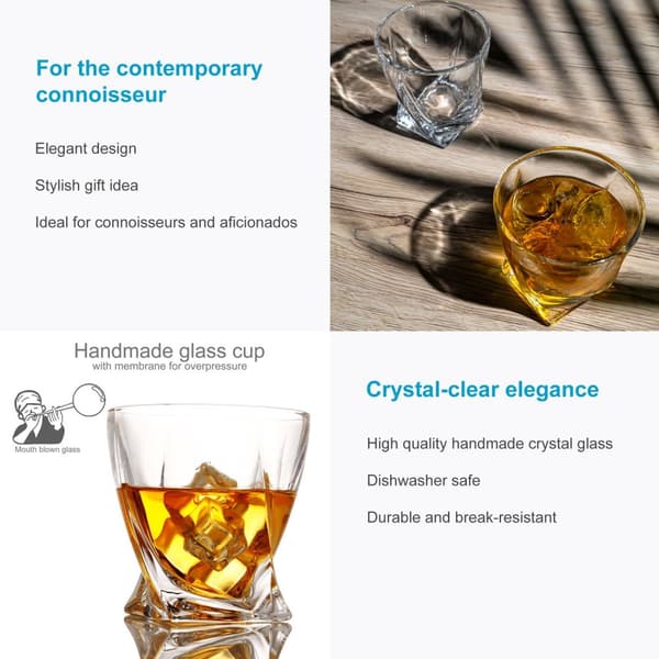 Whiskyglas Set Old Fashioned Whiskey Kristallglas Whiskey Kristallglas Blyfritt perfekt för Scotch, Bourbon, Whisky