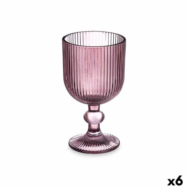 Vinglas Ränder Grå Glas 260 ml (6 antal)