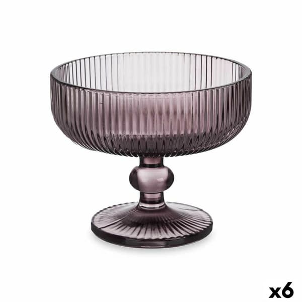Glass- och milkshakeglas Ränder Grå Glas 310 ml (6 antal)