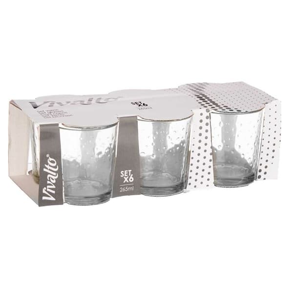 Lasisetti Vivalto 79064 Läpinäkyvä Lasi Pisteet 265 ml (8 osaa)