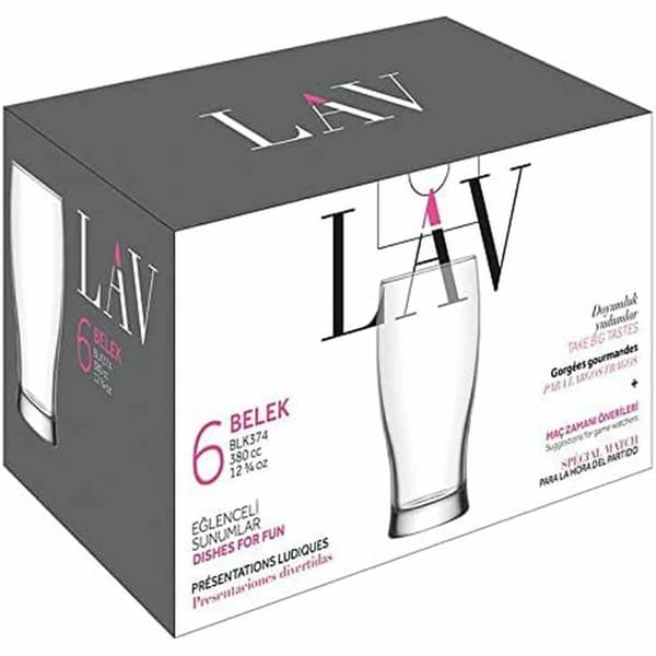 Ölglas LAV Belek Transparent Glas 6 Delar (8 antal) (375 cc)