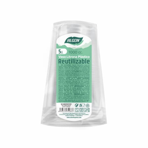 Set med återanvändbara glas Algon 1 L Transparent 24 antal (5 Delar)