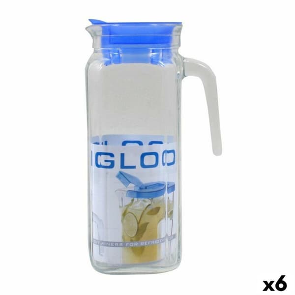 Kannu Borgonovo Igloo Läpinäkyvä Lasi Sininen 1,2 L (6 osaa)