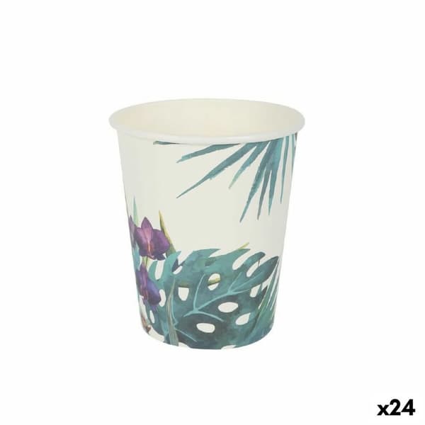 Lasisetti Algon Kertakäyttöinen Kartonki Trooppinen 10 Kappaletta 250 ml (24 osaa)